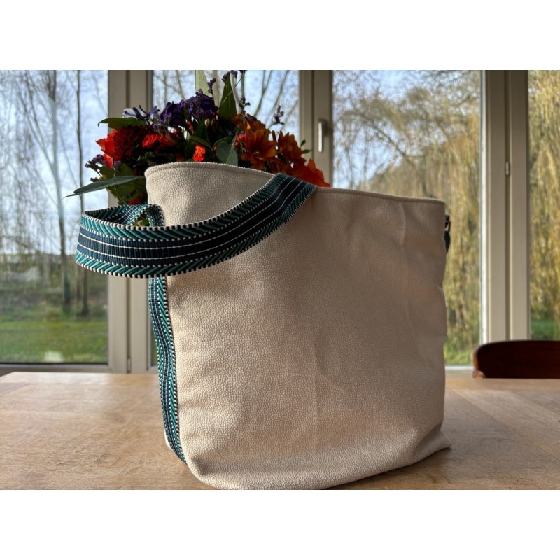 Beige - Bleu turquoise