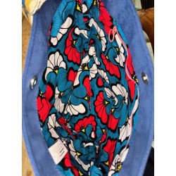 Velours bleu roi sangle bleu jaune