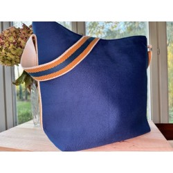 Velours bleu roi sangle bleu jaune