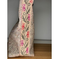 Mini Beige chiné  - fleuri