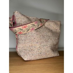 Mini Beige chiné  - fleuri