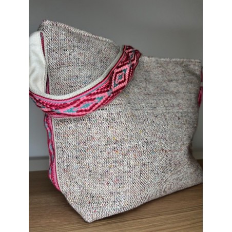 Mini Beige chiné - rose
