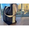 Mini - cuir Bleu nuit  + multicolore